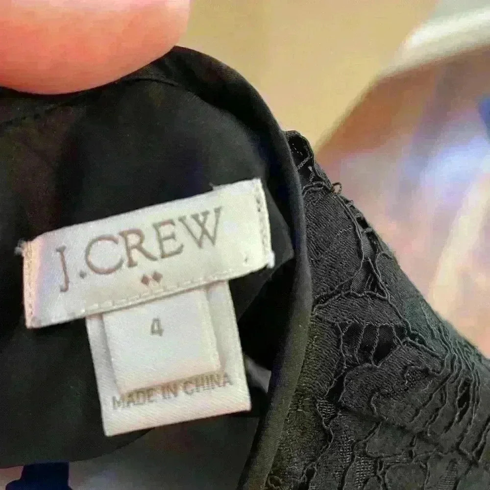 JCrew Size 4 Black Lacey Tank Lined - Picture 6 of 7